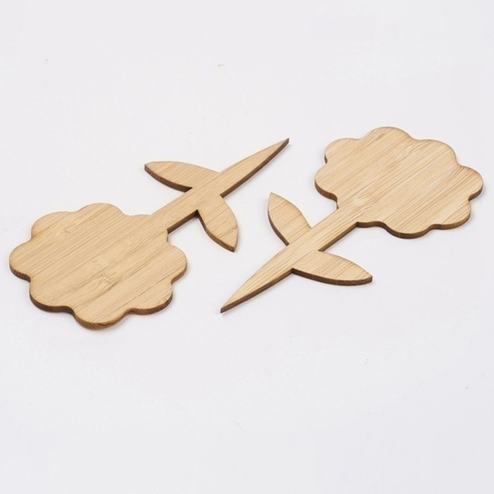 Flower Shape Bamboo Plant Labels, Wooden Plant‎ Tags, for Seed